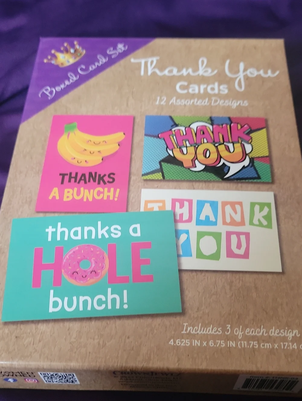 Thank You Boxed Card Set - Assorted Colorful Designs - Picture 3 of 3
